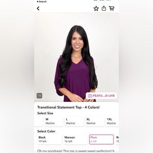 WHITE BIRCH BRAND NEW PLUM PURPLE GABBY TOP MEDIUM